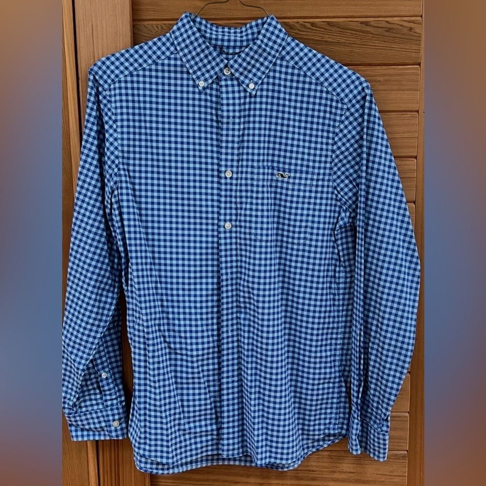 Vineyard Vines On-The-Go Nylon Performance Plaid Long Sleeve Shirt